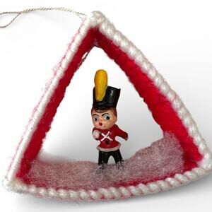 vintage 50's plastic drummer boy Christmas ornament tree decor handmade 1950's